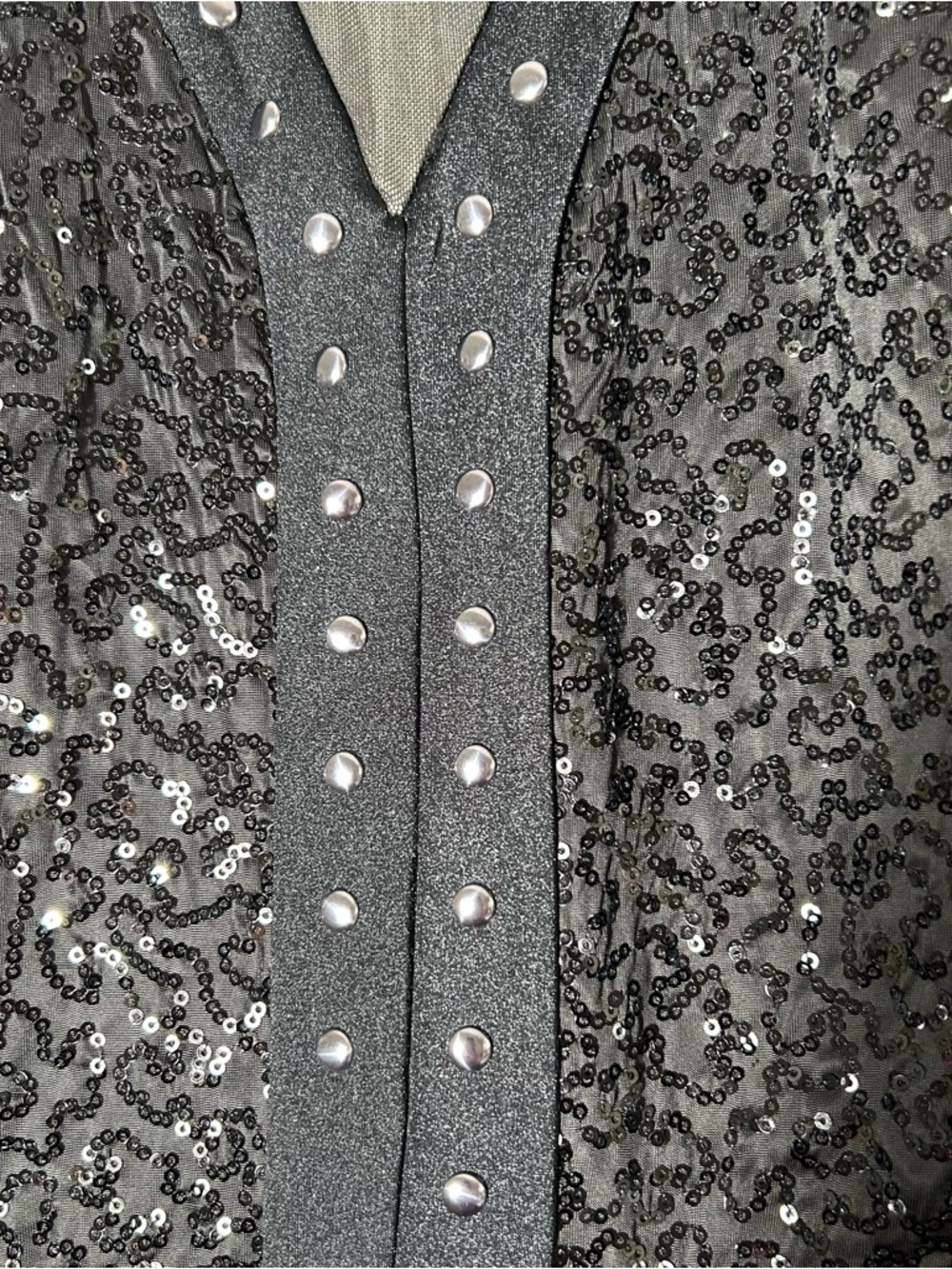 Weissman Dance Dress Costume SA Small Adult Black Studded Sequins Skater Musical - Picture 12 of 16